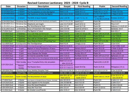 Revised Common Lectionary 2023-24 (PDF file)