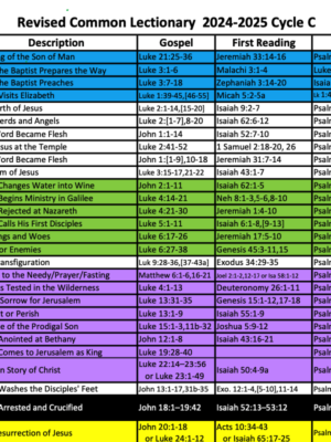 Colored Lectionary - RCL 24-25