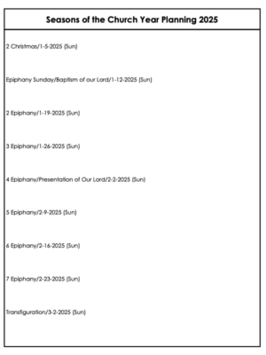 Seasons of the Church Year Planning 2025-Cover