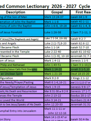 Revised Common Lectionary 2026-2027
